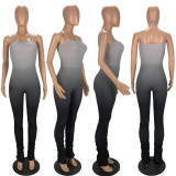 Sexy Spaghetti Strap Ruched Stacked Jumpsuit XYF-9036