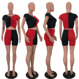 Sexy Splice Contrast Sports Two Piece Set XYF-9018