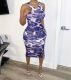 Leopard Print Hollow Out Long Dress XYF-9026