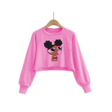 Casual Printed O Neck Long Sleeve Sweatshirt SHD-9439