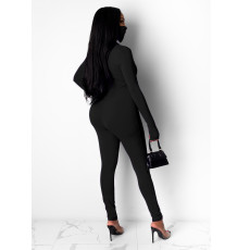 Sexy Long Sleeve Zipper Tight Jumpsuits Without Mask SMR-9732