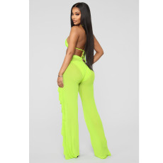 Sexy Mesh See Through Ruffled Pants SMR-9763