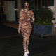 Casual Printed Long Sleeve Two Piece Pants Set TE-4117