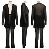 Sexy Mesh See Through Long Cloak And Pants Set SMR-9739