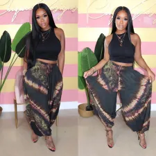 Tie Dye Print Casual Loose Long Pants LSD-8750