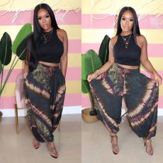 Tie Dye Print Casual Loose Long Pants LSD-8750