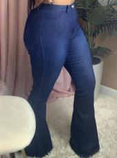 Denim Mid Waist Skinny Flared Jeans LSD-8790