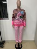 Cartoon Print Hoodies Pants Two Piece Sets LSD-9019