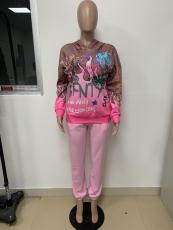 Cartoon Print Hoodies Pants Two Piece Sets LSD-9019
