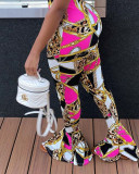 Casual Printed Skinny Flared Pants LSD-9015