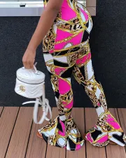 Casual Printed Skinny Flared Pants LSD-9015