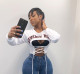 Letter Print Lace Up Hollow Out Sweatshirt LSD-9013