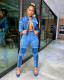 Patchwork Denim Jacket+Jeans Pants Two Piece Sets LSD-8773