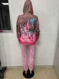 Cartoon Print Hoodies Pants Two Piece Sets LSD-9019