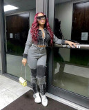 Patchwork Denim Jacket+Jeans Pants Two Piece Sets LSD-8773