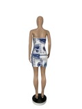 Dollar Print Sexy Bodycon Mini Tube Dress CHY-1253