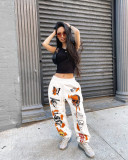 High Waist Cartoon Printed Casual Sports Pants SFY-172