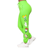 High Waist Cartoon Printed Casual Sports Pants SFY-172