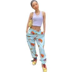 High Waist Cartoon Printed Casual Sports Pants SFY-172