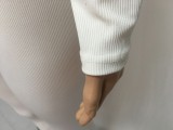 Solid Long Sleeve Slim Fit Two Piece Pants Set NIK-182