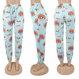 High Waist Cartoon Printed Casual Sports Pants SFY-172