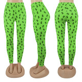 Sexy High Waist Dollar Print Skinny Pants SFY-170