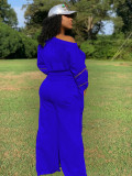 Zipper Long Sleeve Sweatshirt And Wide Leg Pants Two Piece Set LUO-3116