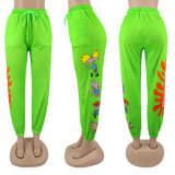 High Waist Cartoon Printed Casual Sports Pants SFY-172