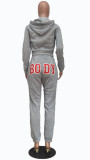 Casual Solid Color Sweatshirt Letter Print Two Piece Set LSD-8796