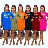 Fashion Casual Home Letter Print Dress BS-1231