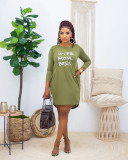 Fashion Casual Home Letter Print Dress BS-1231