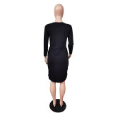 Fashion Casual Home Letter Print Dress BS-1231