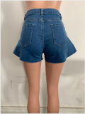 Summer Casual Beach Scalloped Hot Denim Shorts LSD-8734