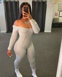 Sexy Ribbed Backless Skinny Jumpsuits BLX-7530