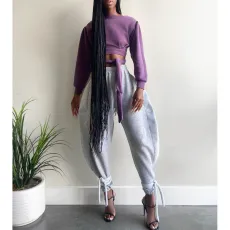 Solid Casual Loose Long Sweatpants ASL-6303