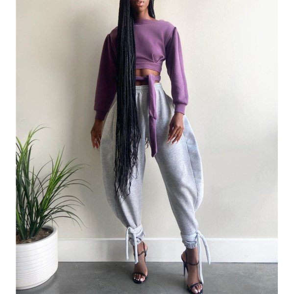 Solid Casual Loose Long Sweatpants ASL-6303
