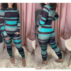 Casual Printed Long Sleeve Jumpsuit TR-1072