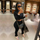 Plus Size Casual Solid Color Ruched Long Sleeve Two Piece Set TE-4002-1