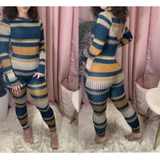 Casual Printed Long Sleeve Jumpsuit TR-1072