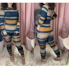 Casual Printed Long Sleeve Jumpsuit TR-1072