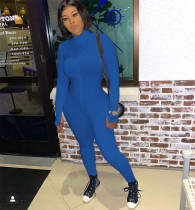 Fashion Embroidered Letters Rib Slim Fit Jumpsuit Without Mask OSM-6115