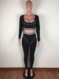 Casual Striped Fitness Two Piece Pants Set LA-3227