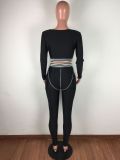 Casual Striped Fitness Two Piece Pants Set LA-3227