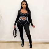 Casual Striped Fitness Two Piece Pants Set LA-3227