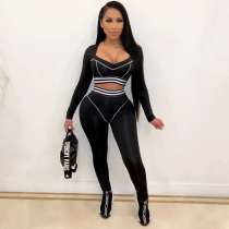 Casual Striped Fitness Two Piece Pants Set LA-3227