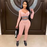 Casual Striped Fitness Two Piece Pants Set LA-3227