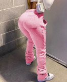 Plus Size Solid Casual Drawstring Sweatpants CH-8139
