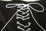 Solid Hoodies Lace Up Sweatpants Two Piece Sets YS-8711