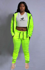 Casual Hooded Zipper Two Piece Pants Set SFY-177