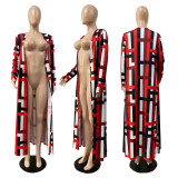 Plus Size New Print Long Fashion Casual Coat GLF-8041